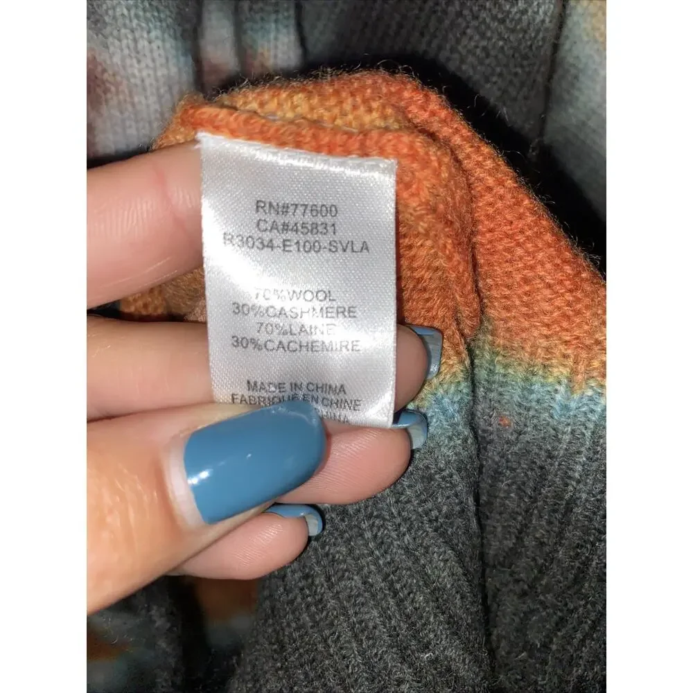 Sandrine Rose x Free People Dip Dyed Paradise Circus Cashmere/Wool Sweater Sz Lg